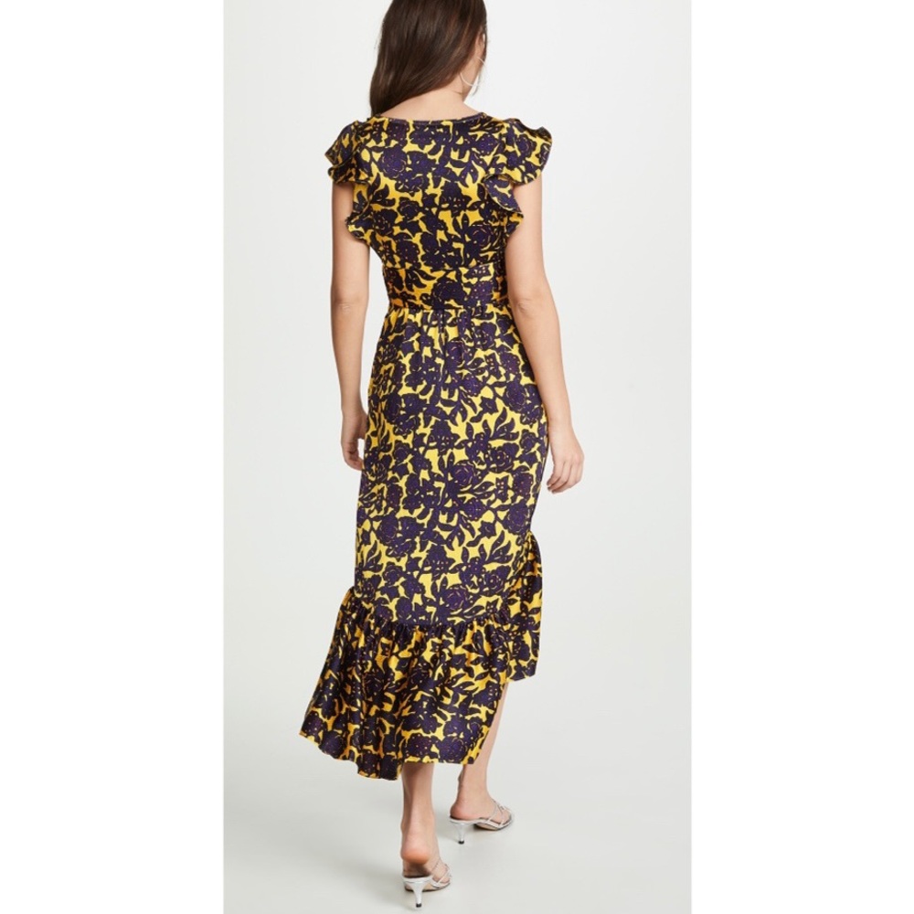 A.L.C. Valencia Dress Yellow Midi Silk - Picture 4 of 8